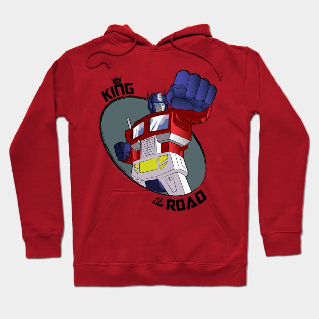 Optimus Prime - King of the Road (punch) Hoodie by NDVS